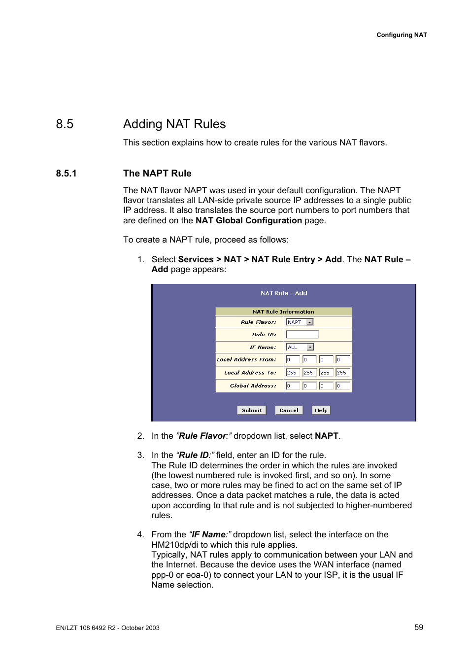 5 adding nat rules | Garmin HM210DP/DI User Manual | Page 67 / 135