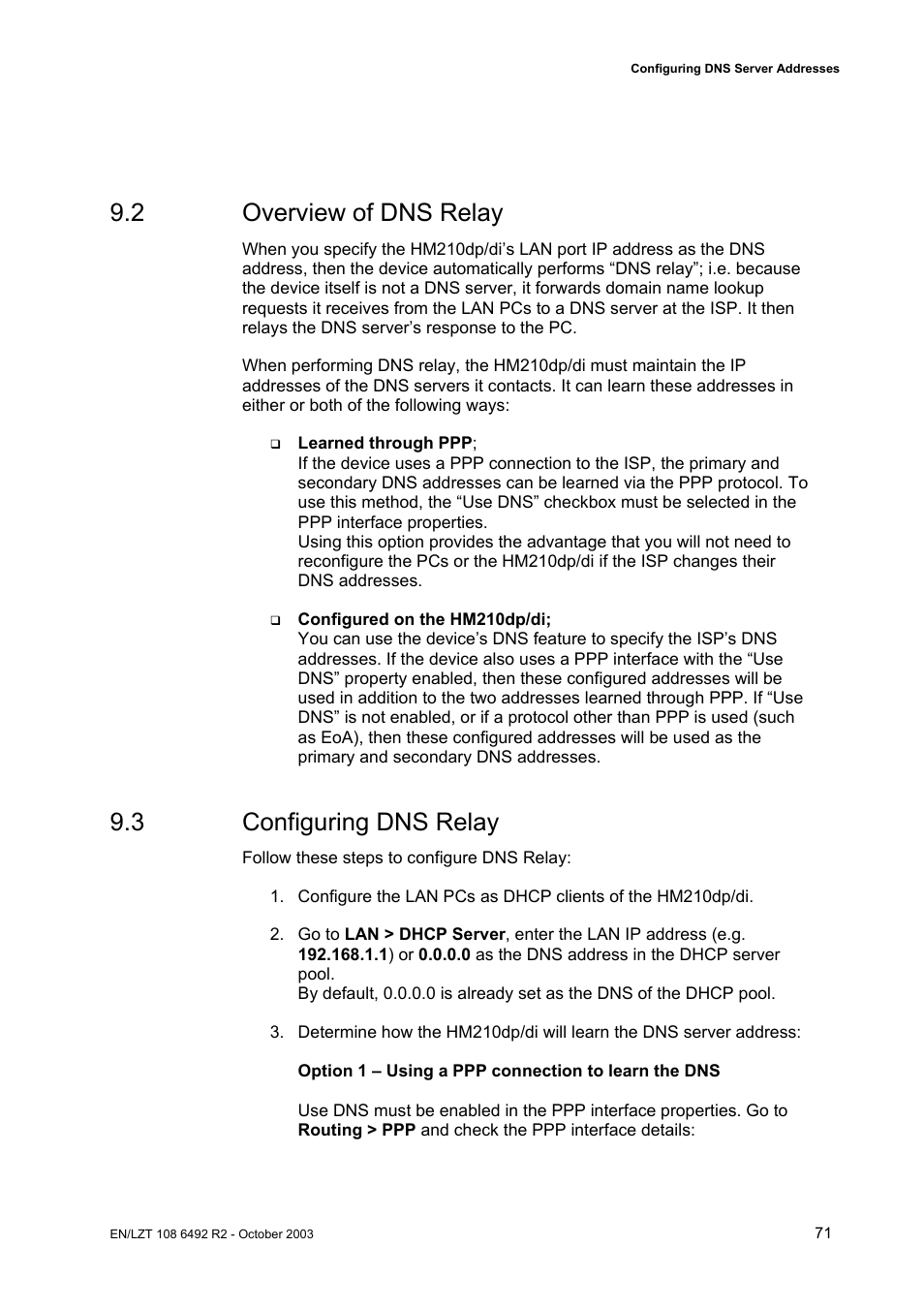 2 overview of dns relay, 3 configuring dns relay | Garmin HM210DP/DI User Manual | Page 79 / 135