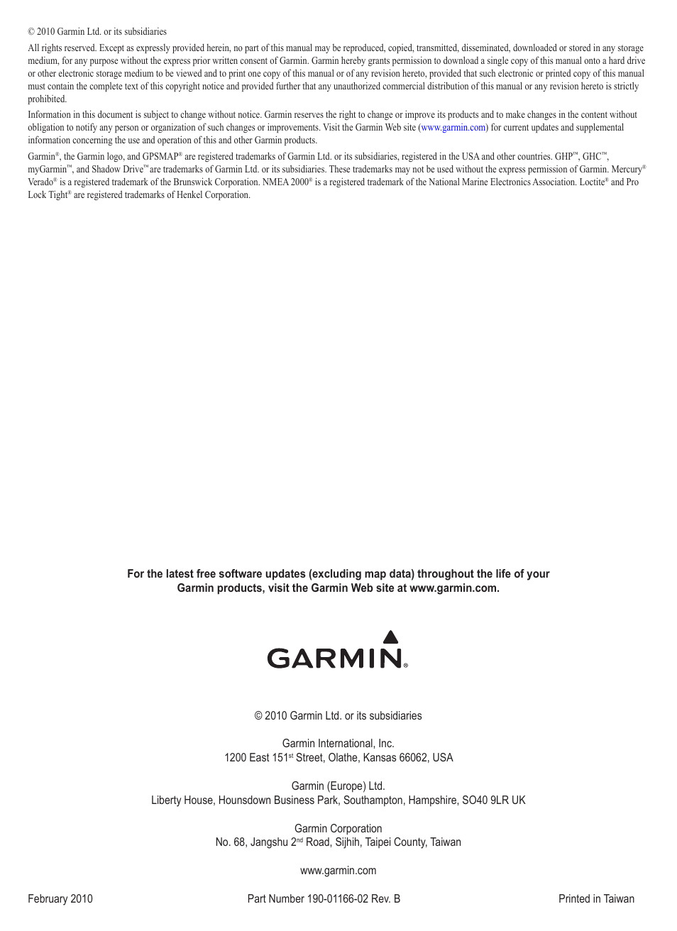 Garmin GHP 10 User Manual | Page 48 / 48