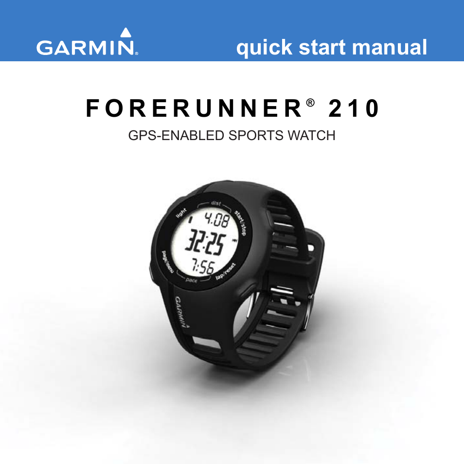 Garmin FORERUNNER 210 User Manual | 12 pages