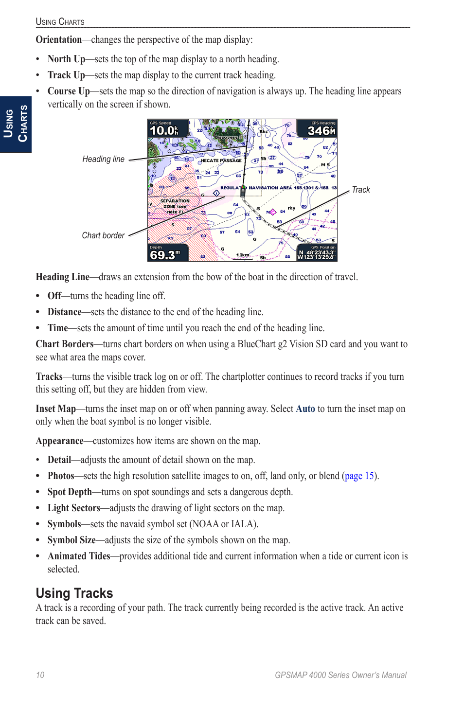 Using tracks | Garmin GPSMAP 4000 User Manual | Page 14 / 74