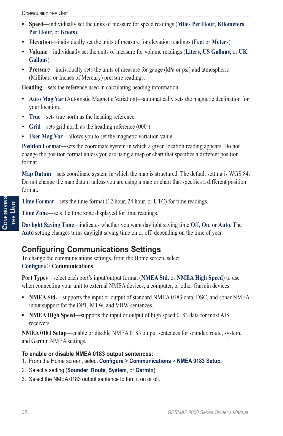 Configuring communications settings | Garmin GPSMAP 4000 User Manual | Page 36 / 74