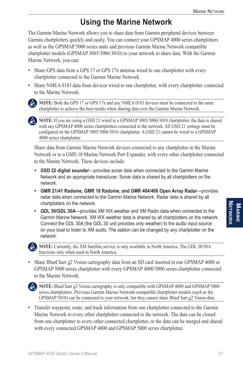 Using the marine network | Garmin GPSMAP 4000 User Manual | Page 41 / 74