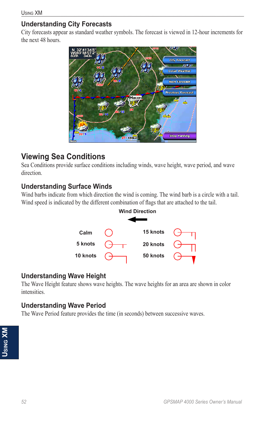 Viewing sea conditions | Garmin GPSMAP 4000 User Manual | Page 56 / 74