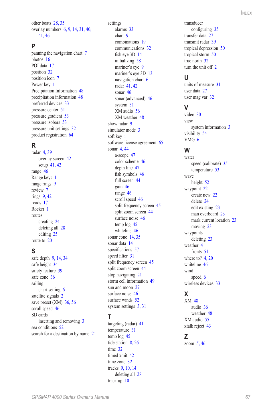 Garmin GPSMAP 4000 User Manual | Page 71 / 74