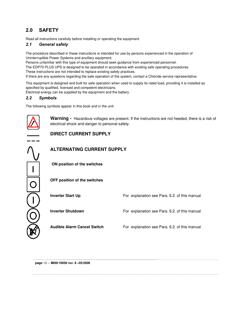 0 safety | ETL EDP70 User Manual | Page 14 / 67