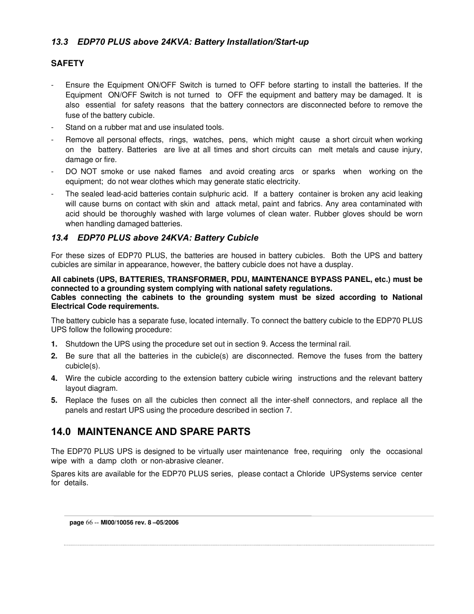 0 maintenance and spare parts | ETL EDP70 User Manual | Page 66 / 67