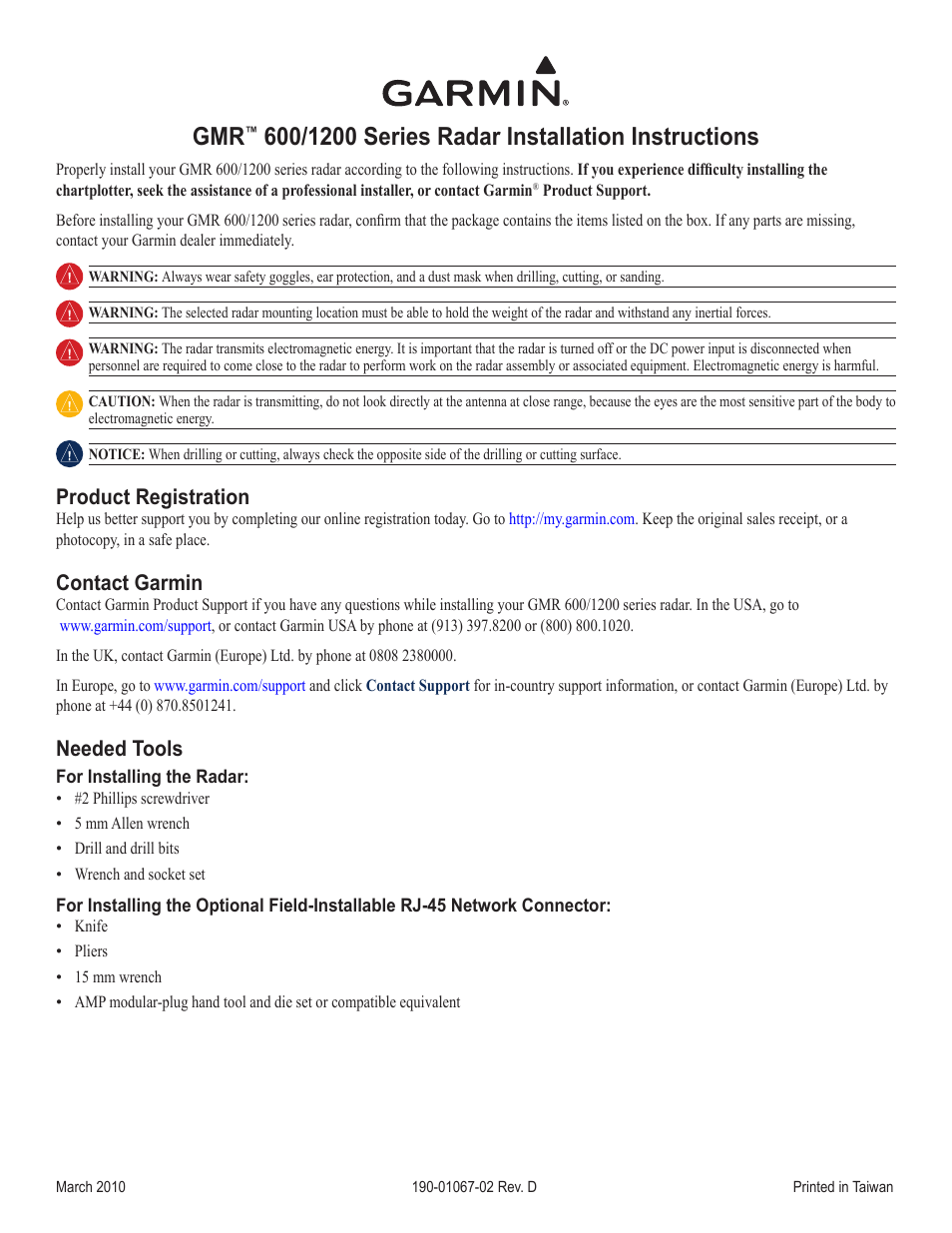 Garmin GMR 606 User Manual | 14 pages