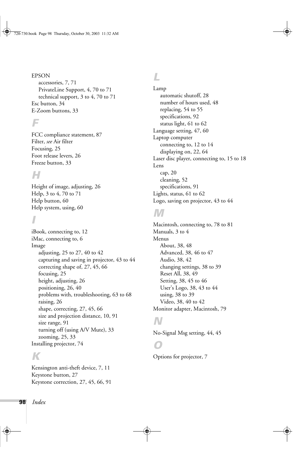 Epson 720c User Manual | Page 104 / 106
