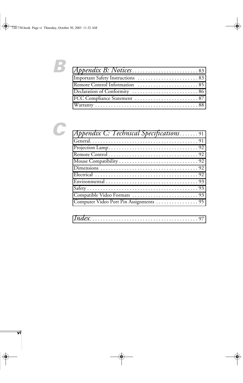 Epson 720c User Manual | Page 6 / 106