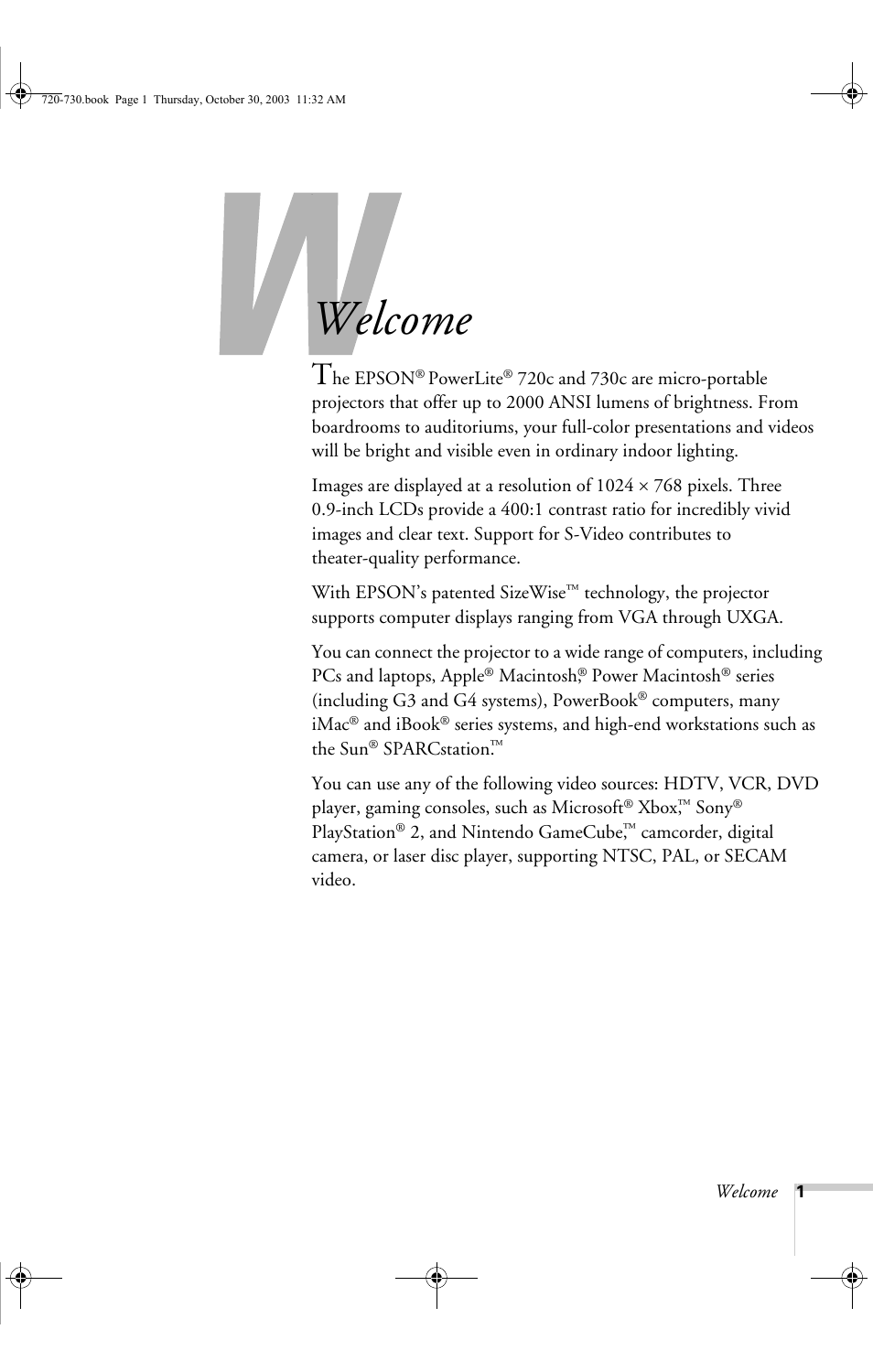 Welcome | Epson 720c User Manual | Page 7 / 106