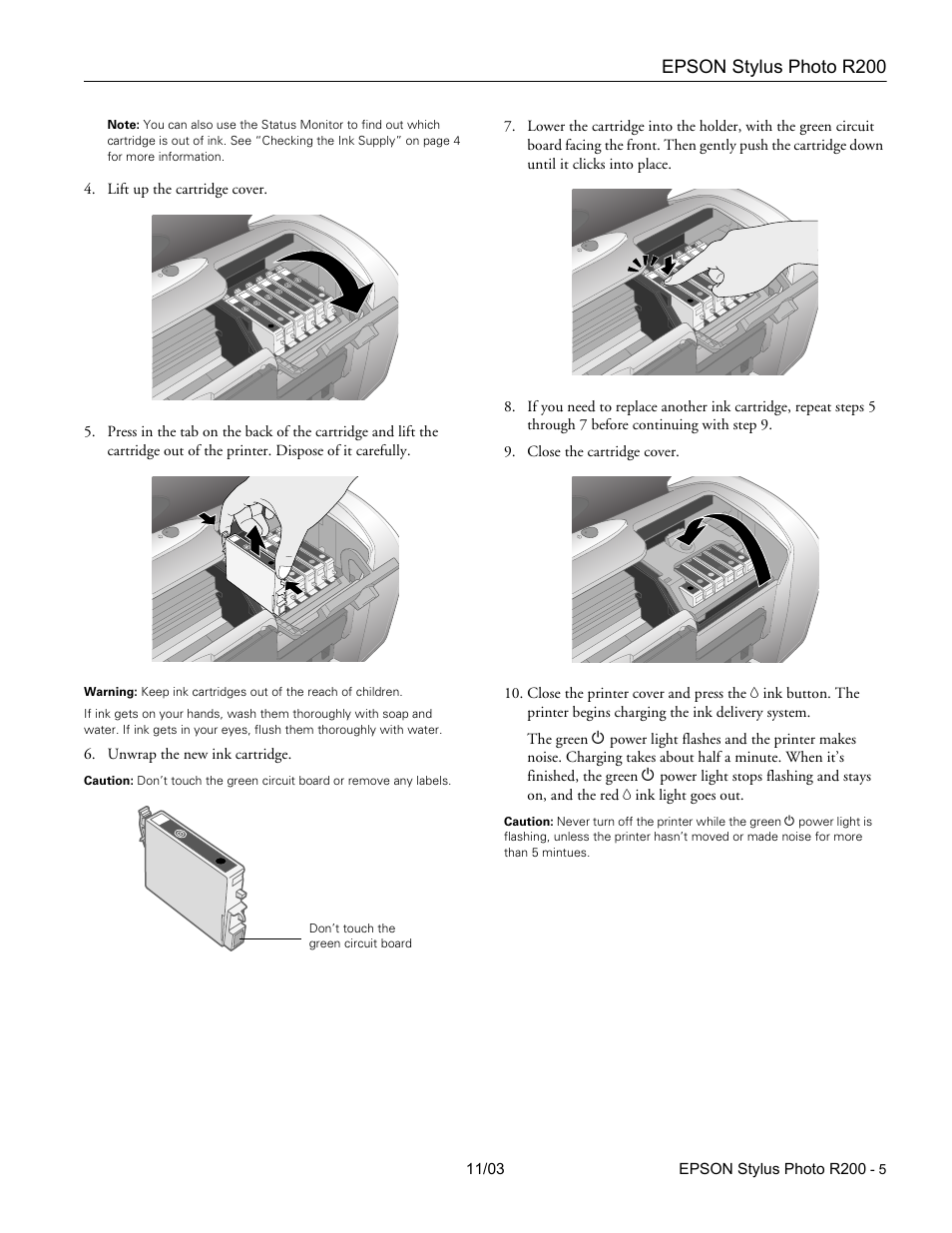 Epson stylus photo r200 | Garmin STYLUS PHOTO R200 User Manual | Page 5 / 11