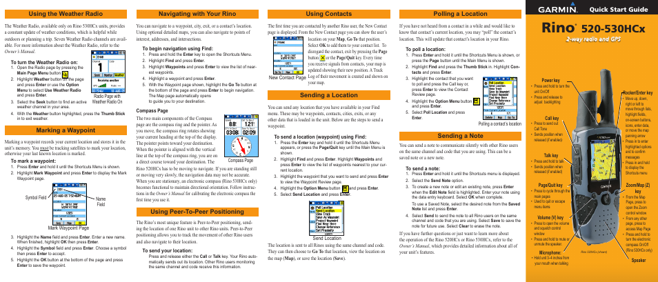 Garmin Rino 190-00742-01 User Manual | 2 pages