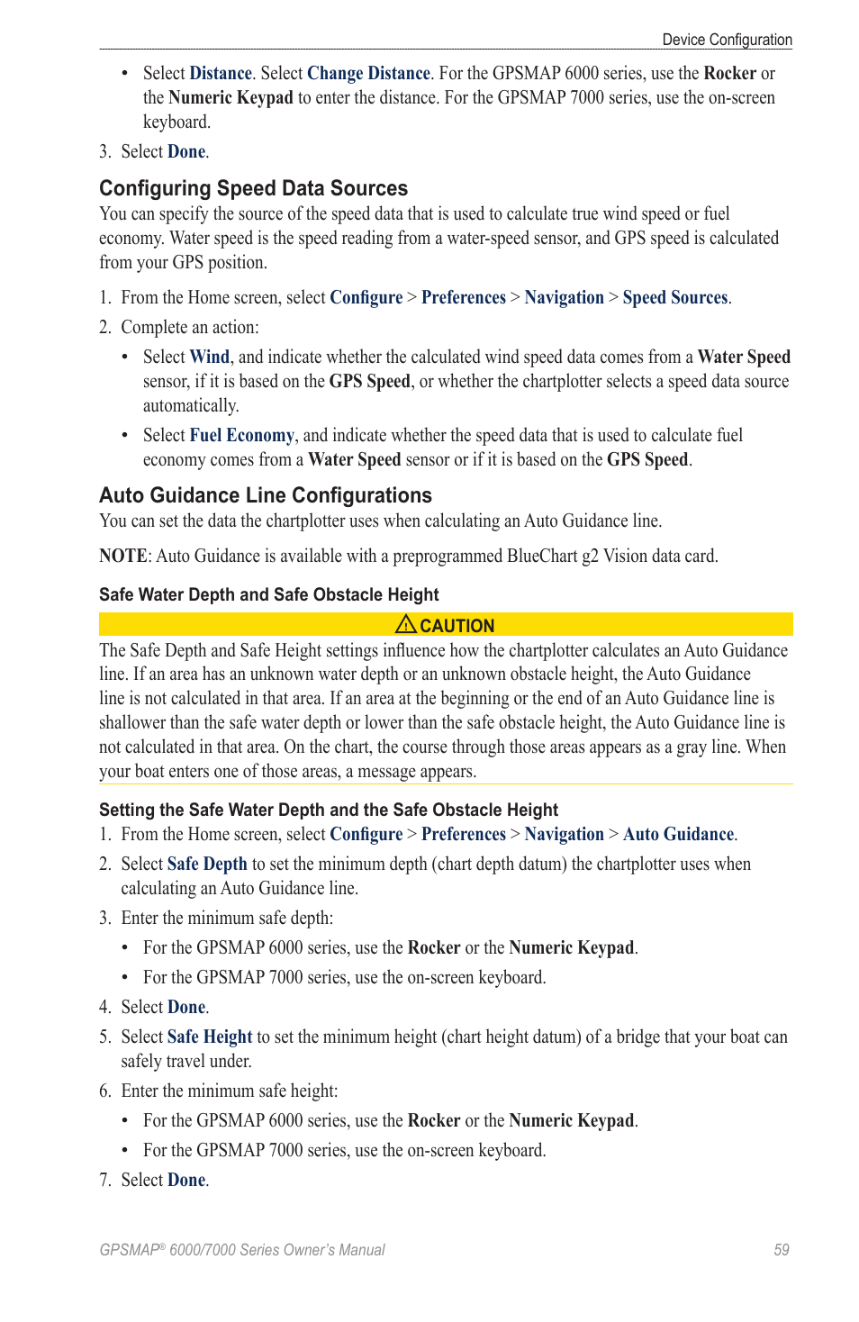 Auto guidance setting, Or the sonar shallow water alarm setting, See “auto guidance line configurations | Garmin GPSMAP 6212 User Manual | Page 65 / 132
