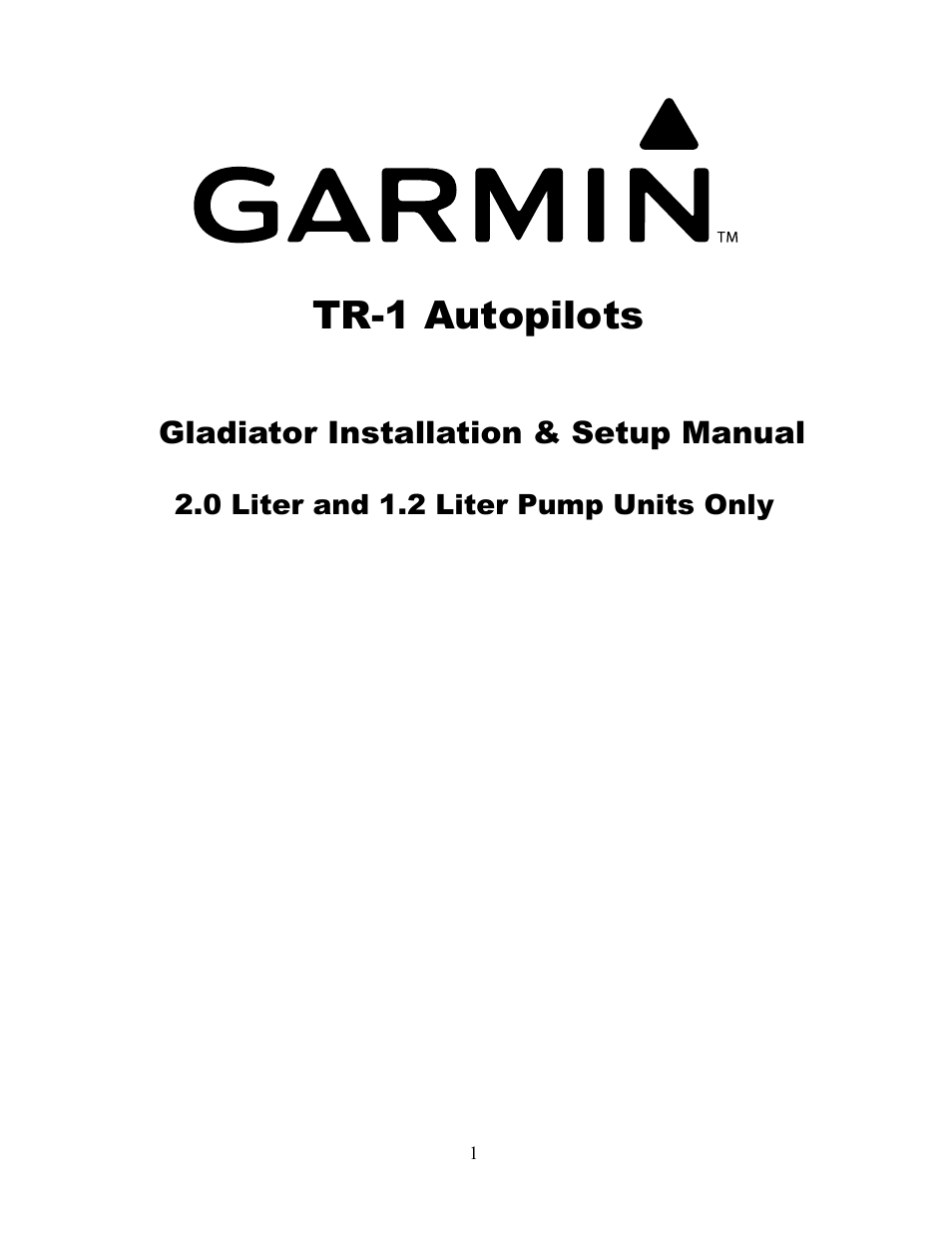 Garmin GLADIATOR TR-1 User Manual | 53 pages