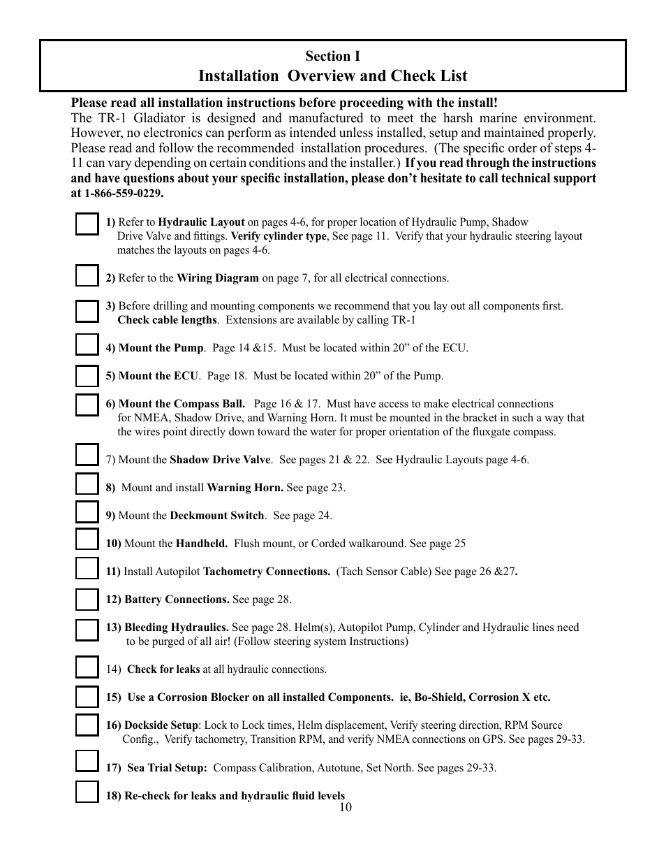 Installation overview and check list | Garmin GLADIATOR TR-1 User Manual | Page 10 / 53
