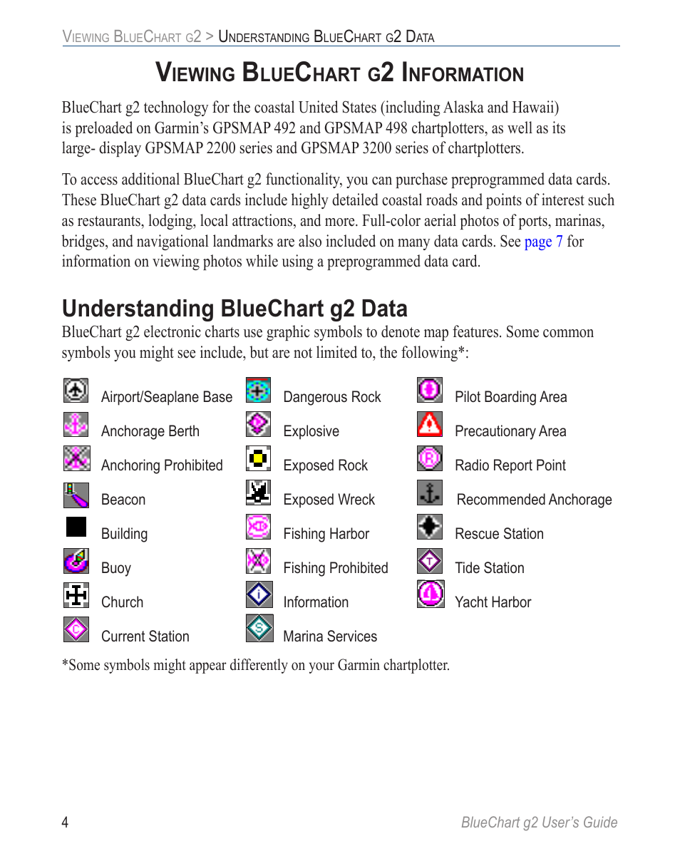 Viewing bluechart g2 information, Understanding bluechart g2 data | Garmin BLUECHART G2 User Manual | Page 12 / 24