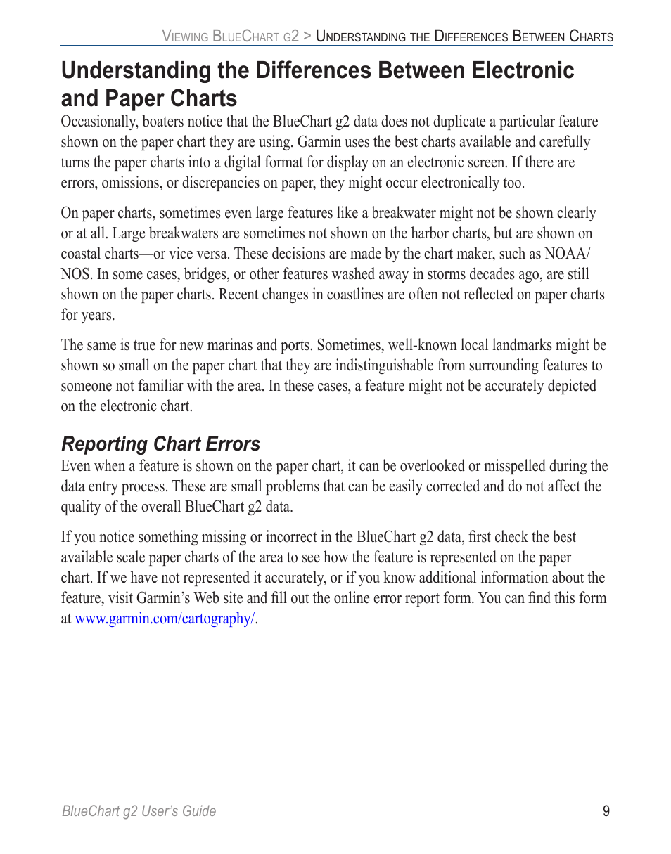 Reporting chart errors | Garmin BLUECHART G2 User Manual | Page 17 / 24