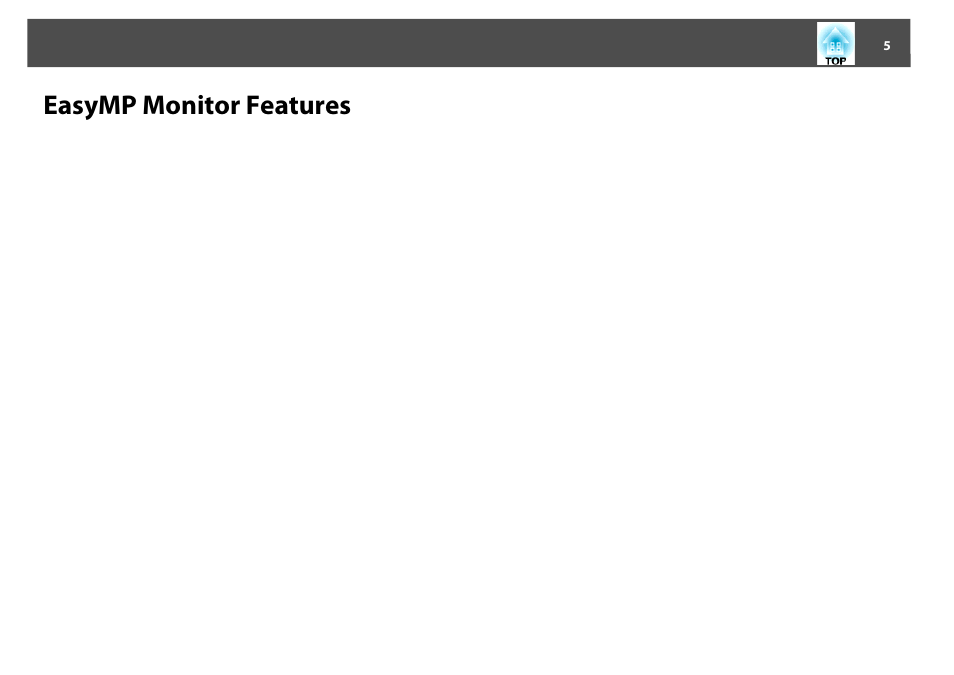 Easymp monitor features | Epson EasyMP User Manual | Page 5 / 47