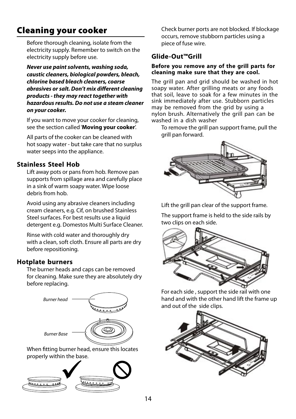 Cleaning your cooker | Falcon 210 GEO T DL User Manual | Page 14 / 36
