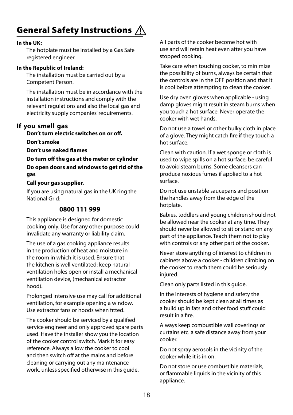 General safety instructions | Falcon 210 GEO T DL User Manual | Page 18 / 36