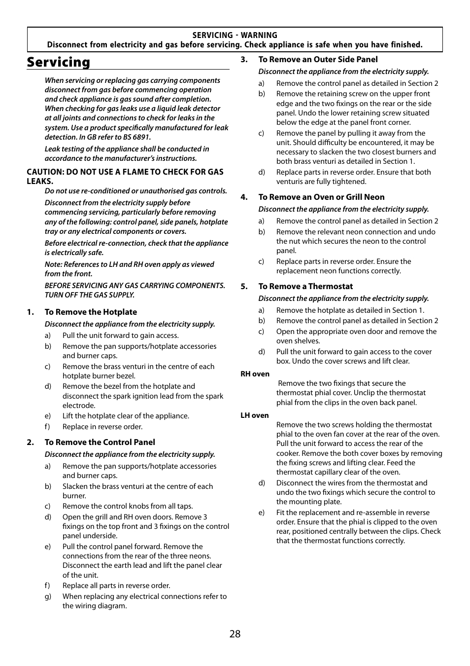 Servicing | Falcon 210 GEO T DL User Manual | Page 28 / 36