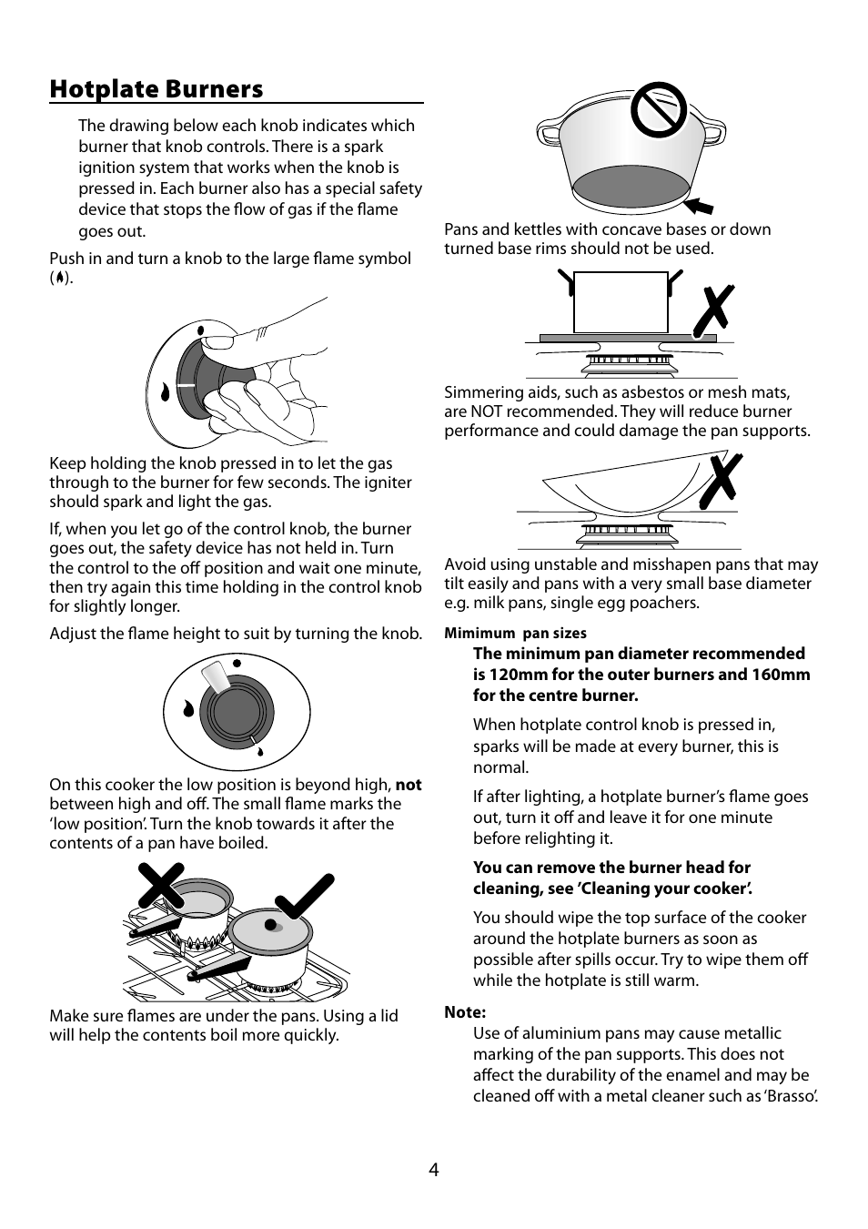 Hotplate burners | Falcon 210 GEO T DL User Manual | Page 4 / 36