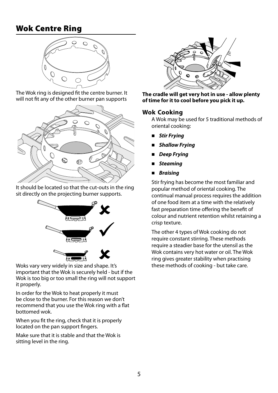 Wok centre ring | Falcon 210 GEO T DL User Manual | Page 5 / 36