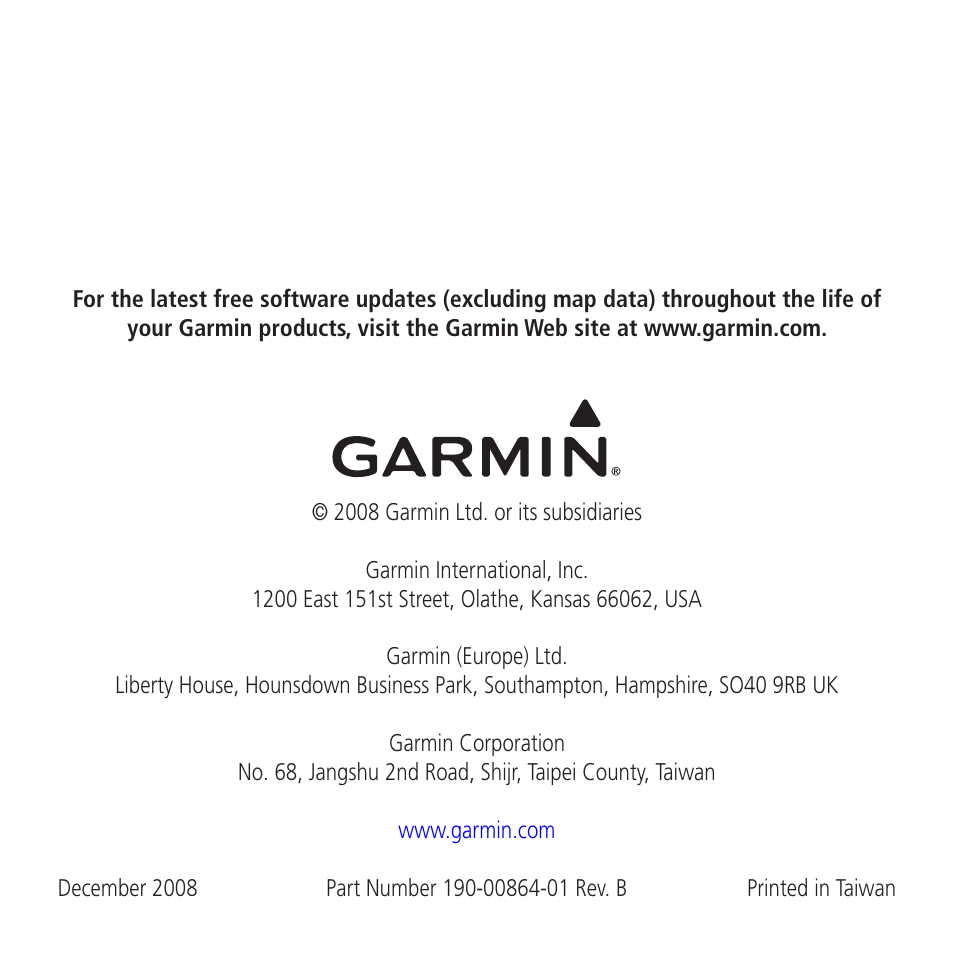 Garmin 190-00864-01 User Manual | Page 24 / 24