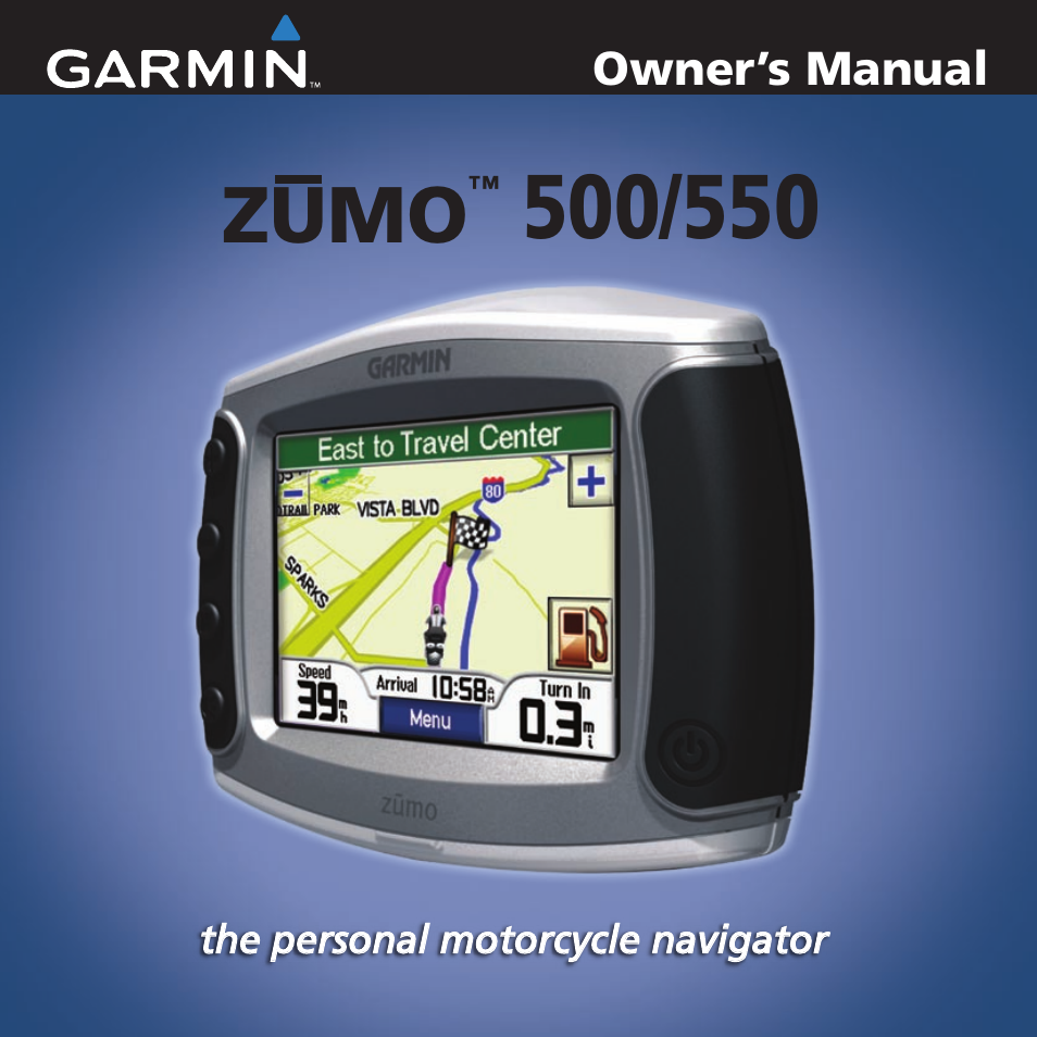 Garmin zumo 550  en User Manual | 74 pages