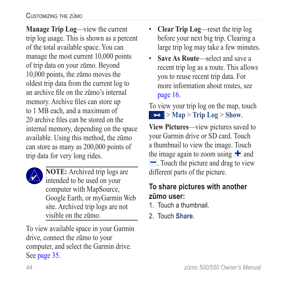 Garmin zumo 550  en User Manual | Page 50 / 74