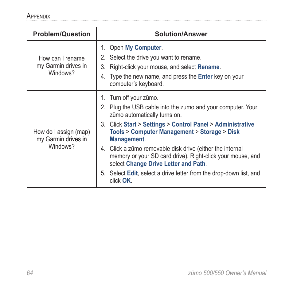 Garmin zumo 550  en User Manual | Page 70 / 74