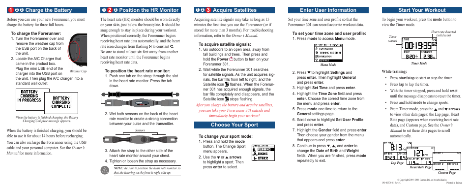 Garmin Heart Rate Monitor User Manual | 2 pages