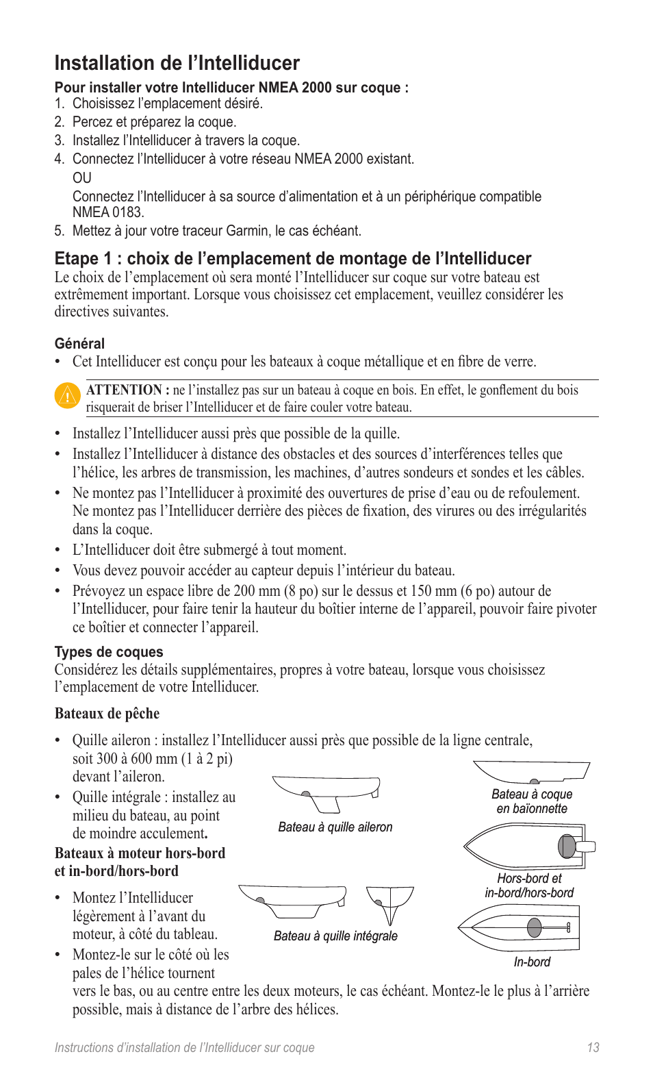 Installation de l’intelliducer | Garmin 190-00888-10 User Manual | Page 13 / 76