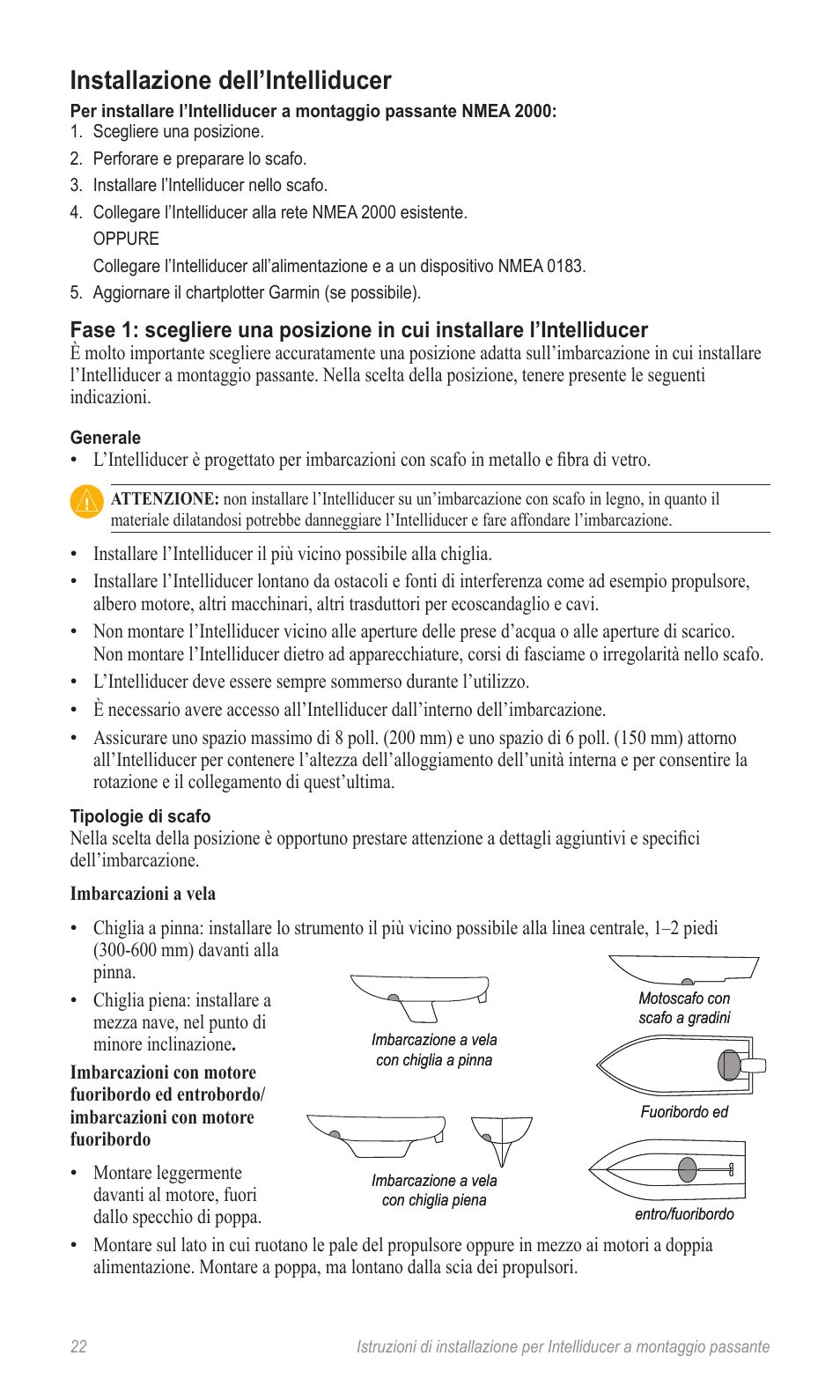 Installazione dell’intelliducer | Garmin 190-00888-10 User Manual | Page 22 / 76