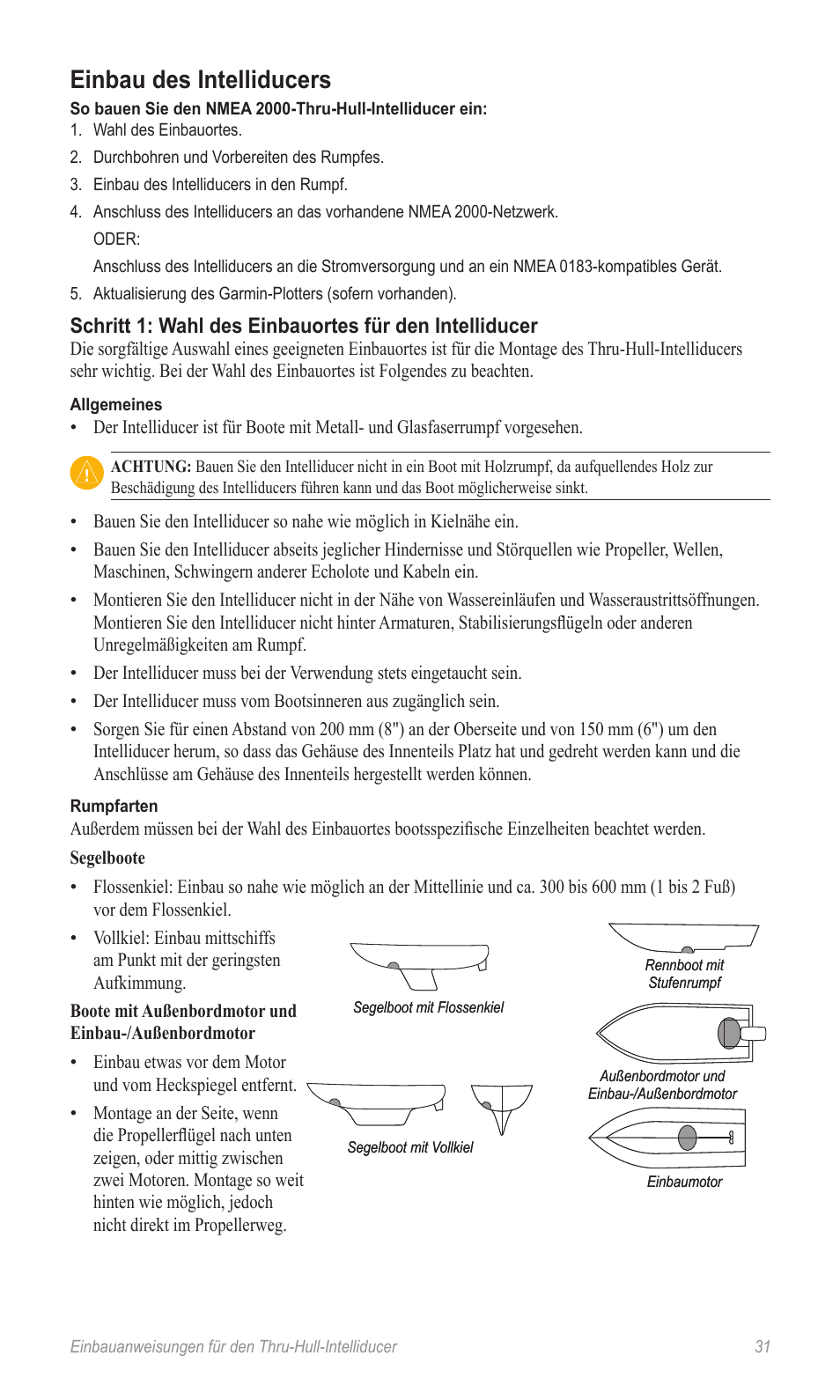Einbau des intelliducers | Garmin 190-00888-10 User Manual | Page 31 / 76