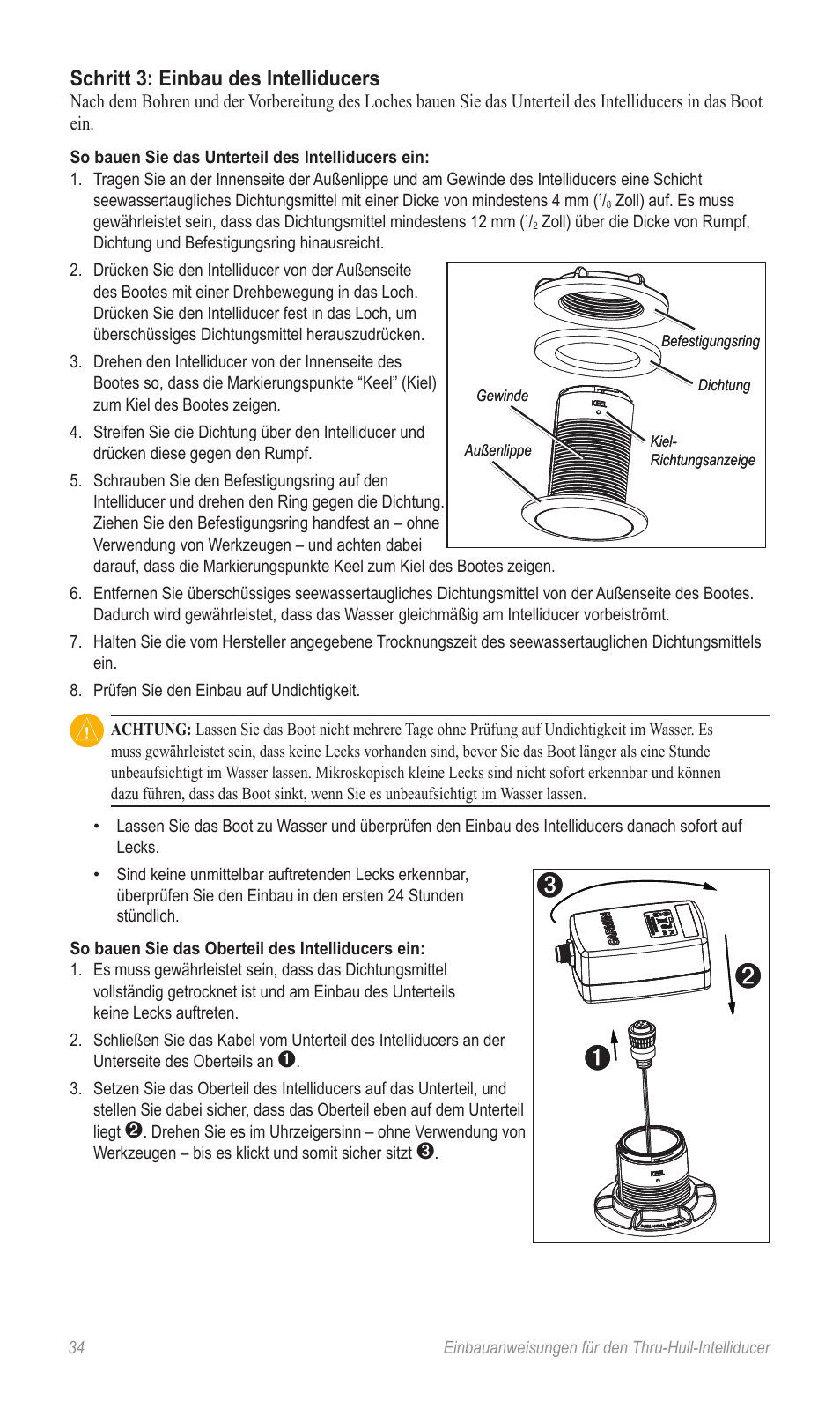 Schritt 3: einbau des intelliducers | Garmin 190-00888-10 User Manual | Page 34 / 76