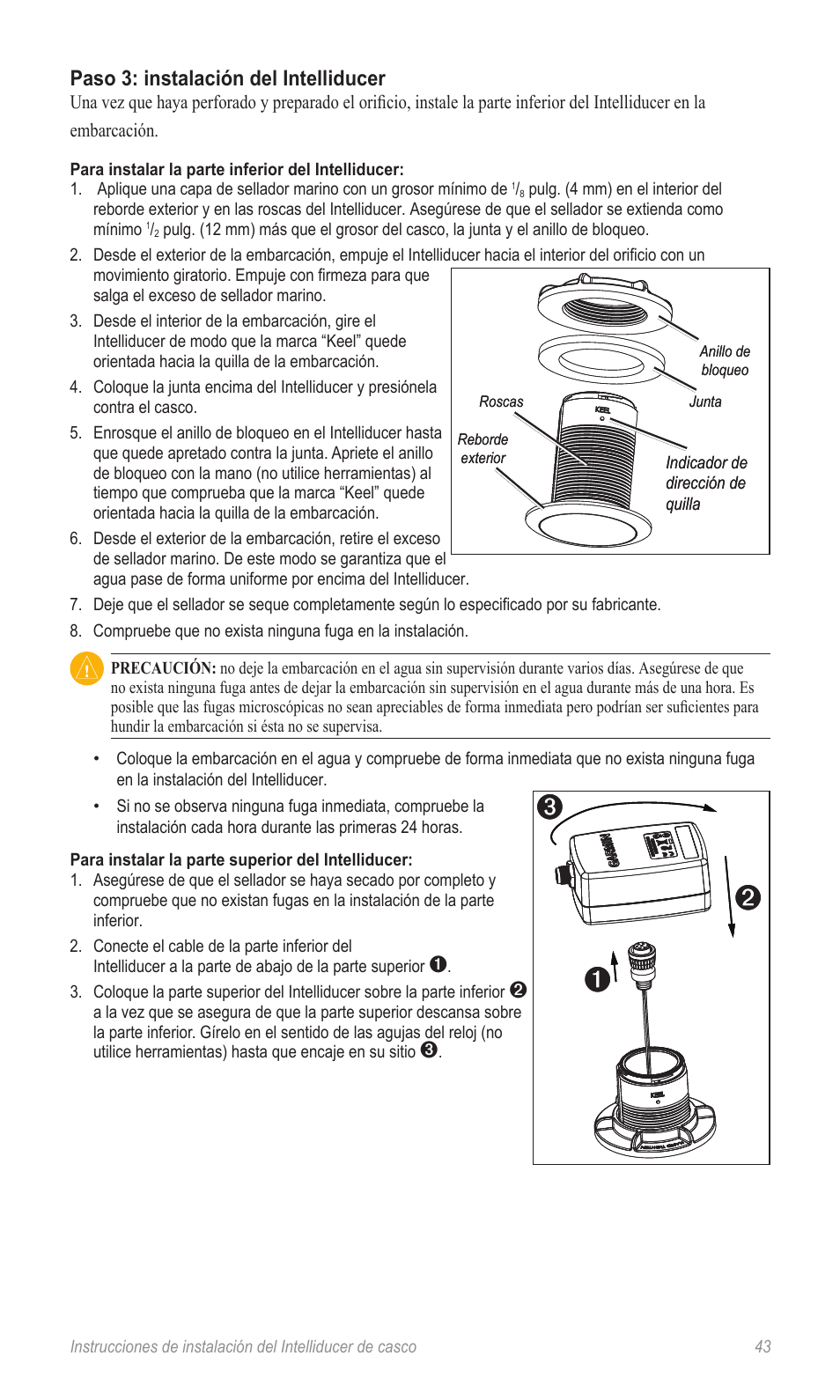 Paso 3: instalación del intelliducer | Garmin 190-00888-10 User Manual | Page 43 / 76