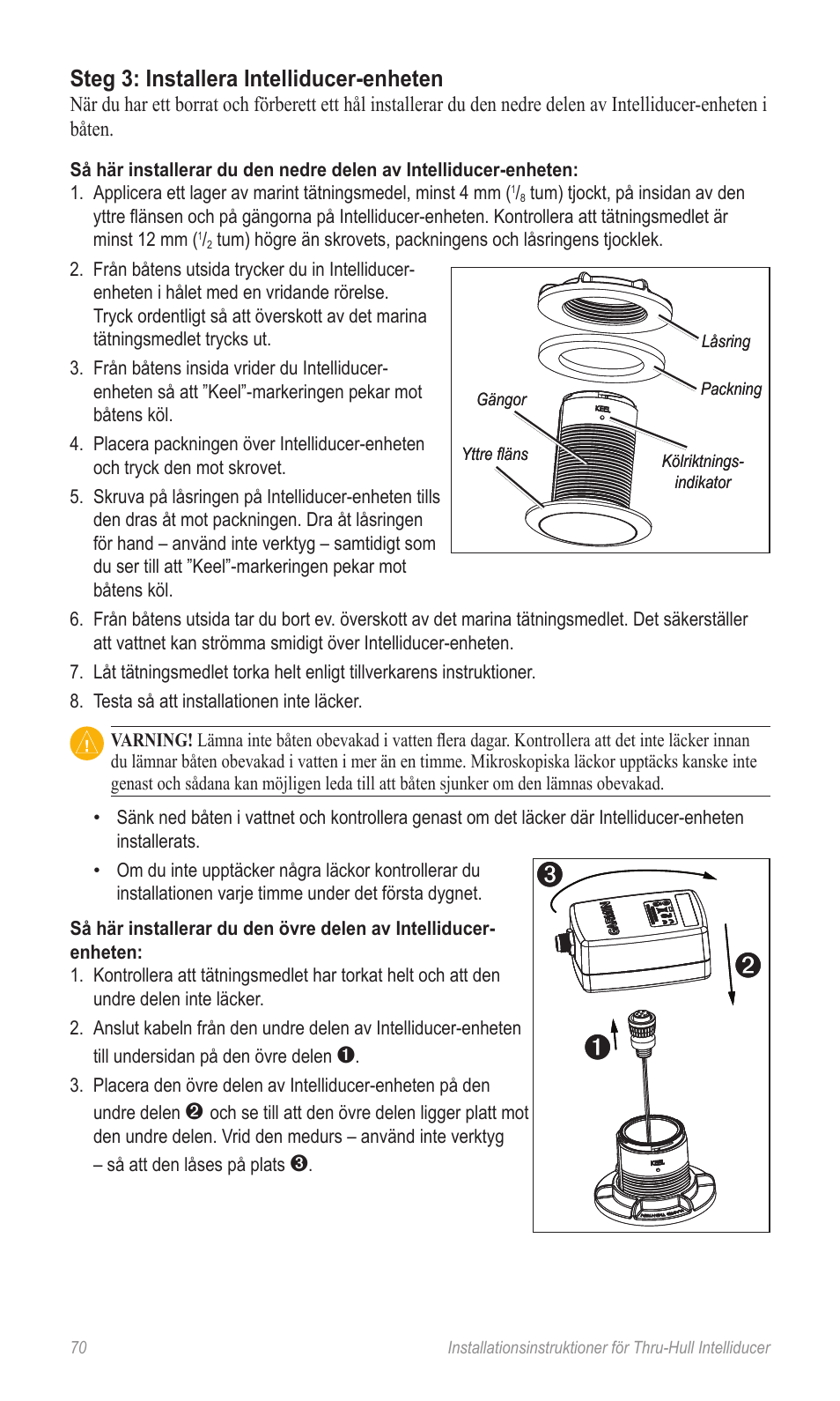 Steg 3: installera intelliducer-enheten | Garmin 190-00888-10 User Manual | Page 70 / 76