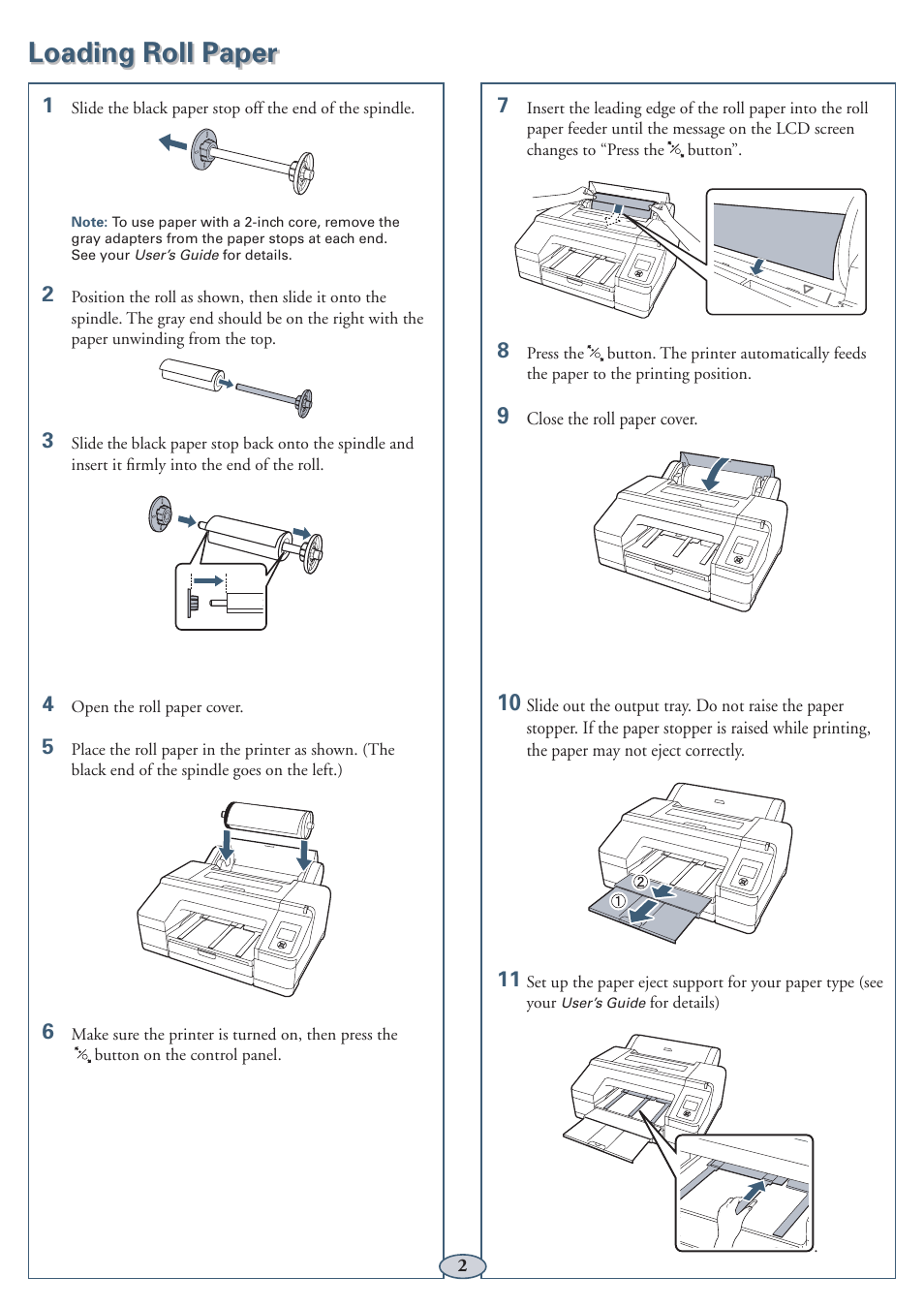 Loading roll paper | Garmin STYLUS PRO PRO 4900 User Manual | Page 3 / 13