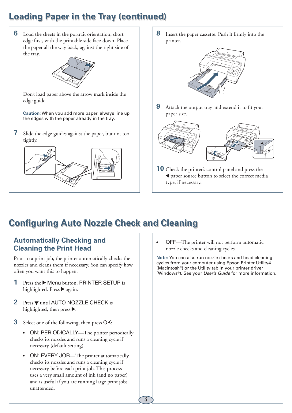 Configuring auto nozzle check and cleaning, Automatically checking and cleaning the print head | Garmin STYLUS PRO PRO 4900 User Manual | Page 5 / 13