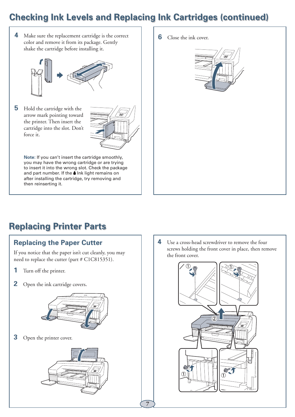 Replacing printer parts | Garmin STYLUS PRO PRO 4900 User Manual | Page 8 / 13