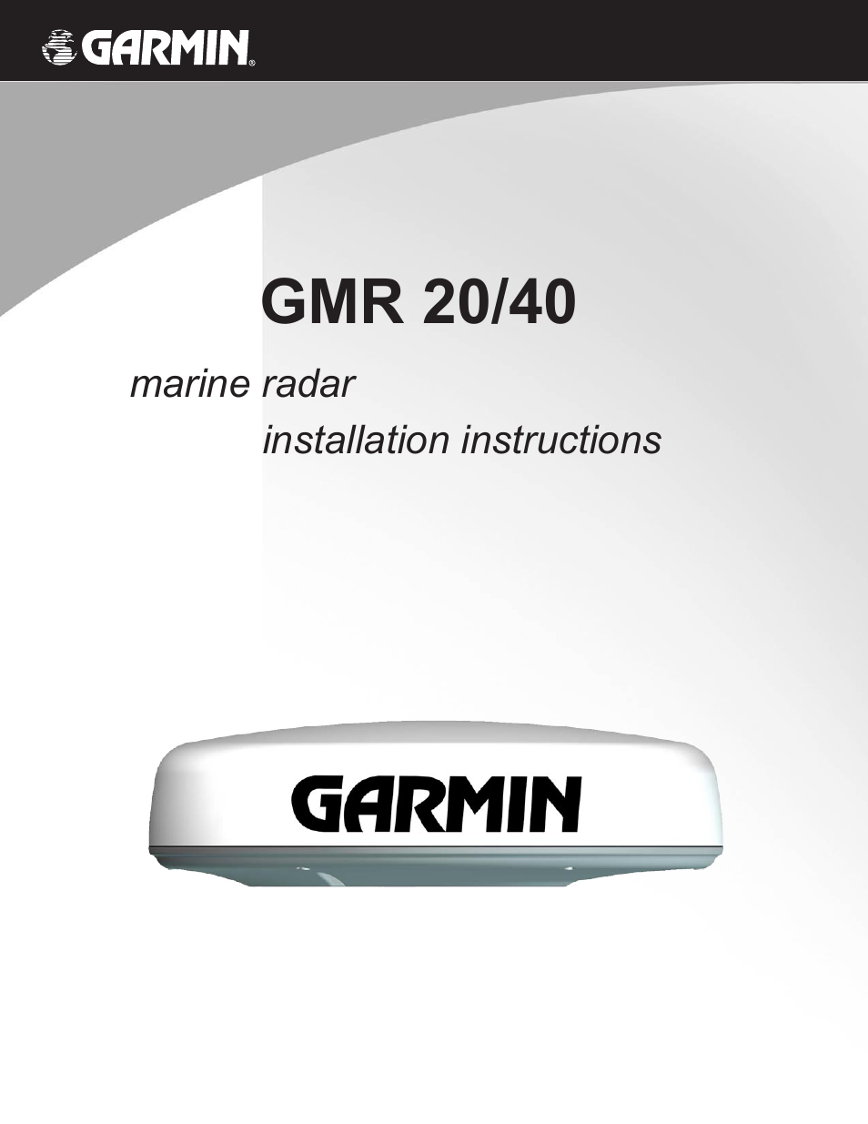 Garmin GMR 20/40 User Manual | 14 pages