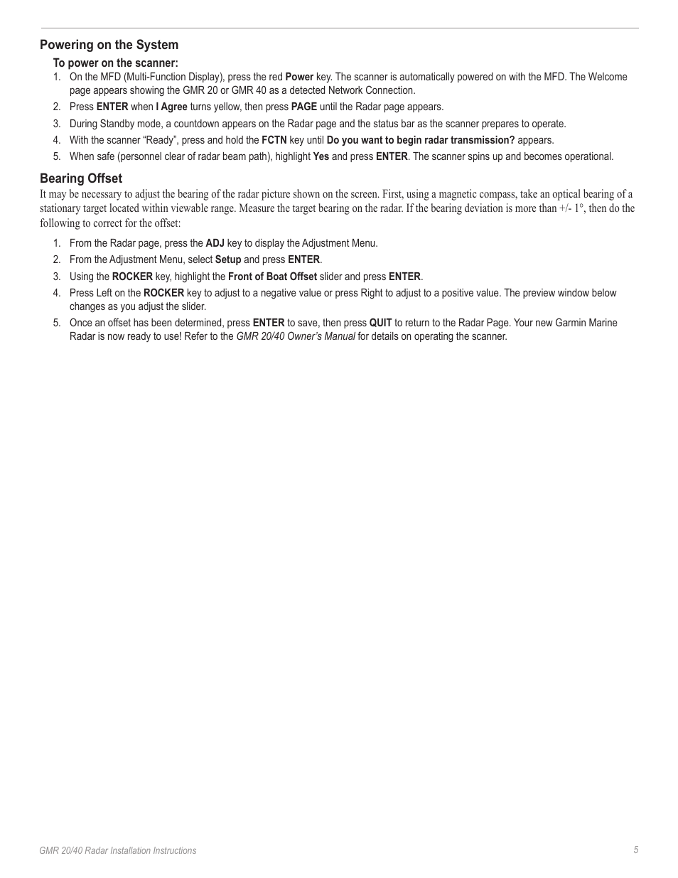 Garmin GMR 20/40 User Manual | Page 7 / 14