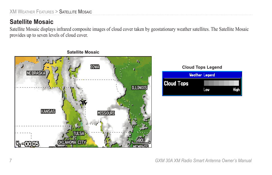 Satellite mosaic | Garmin GXM 30A User Manual | Page 14 / 48