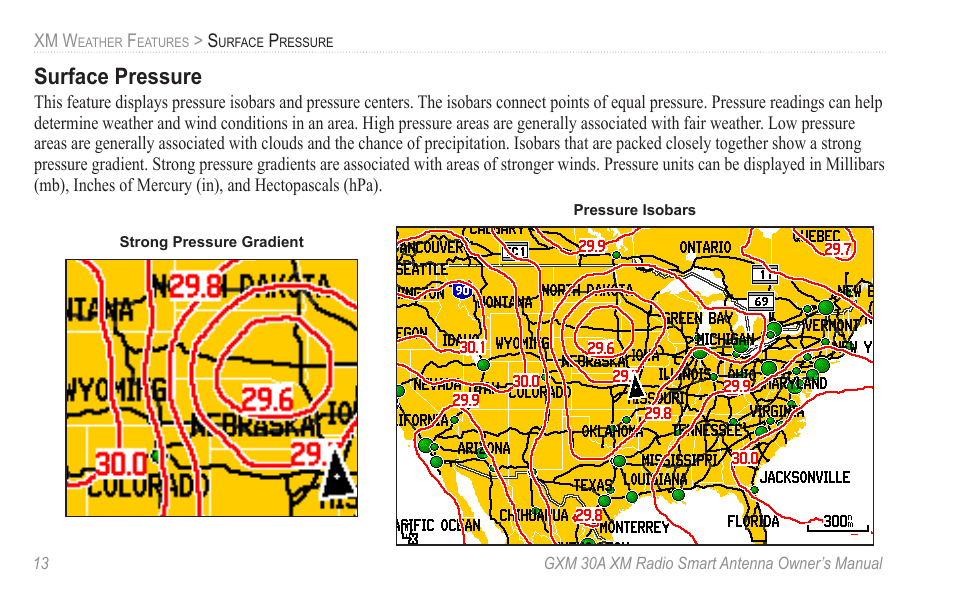 Surface pressure | Garmin GXM 30A User Manual | Page 20 / 48