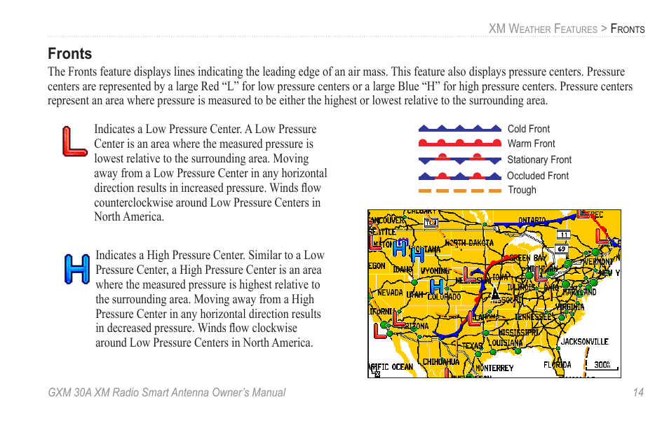 Fronts | Garmin GXM 30A User Manual | Page 21 / 48