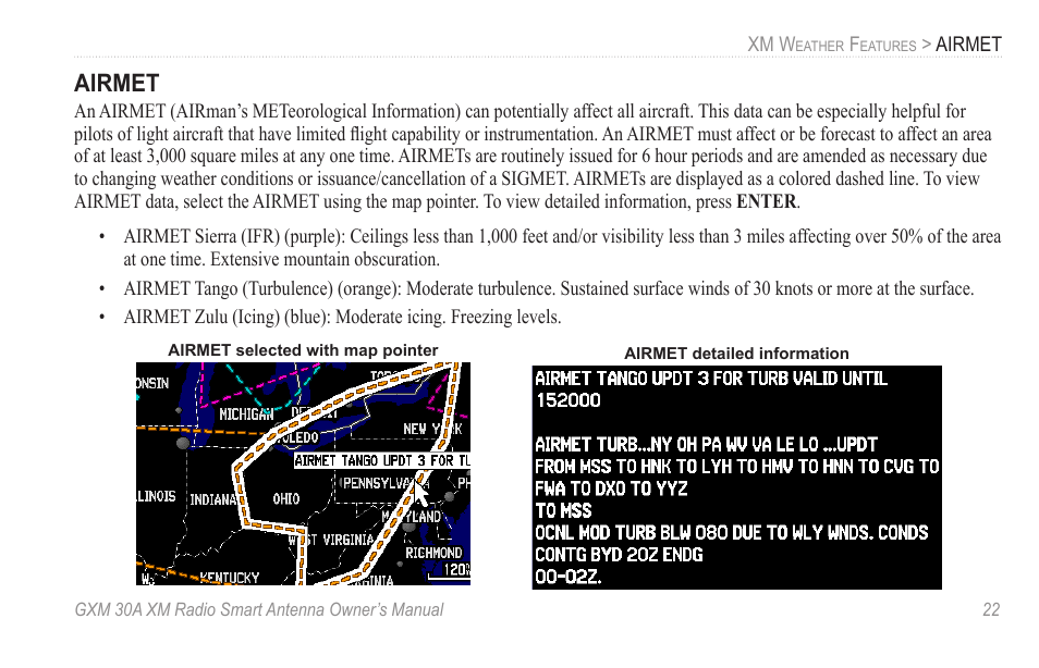 Airmet | Garmin GXM 30A User Manual | Page 29 / 48