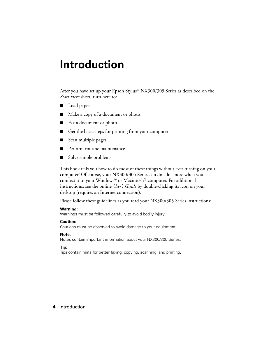 Introduction, Using special papers | Garmin STYLUS NX300 User Manual | Page 4 / 56