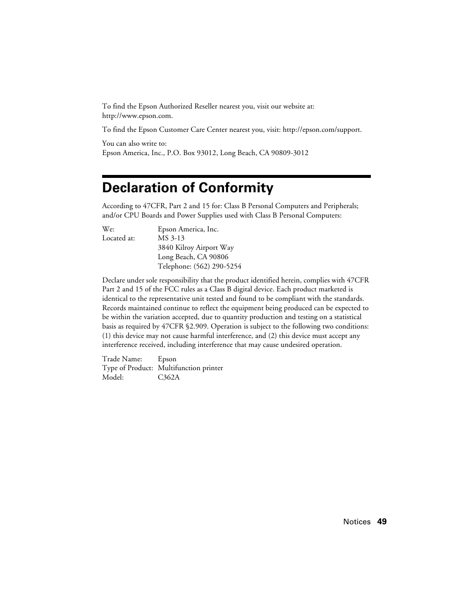 Declaration of conformity | Garmin STYLUS NX300 User Manual | Page 49 / 56